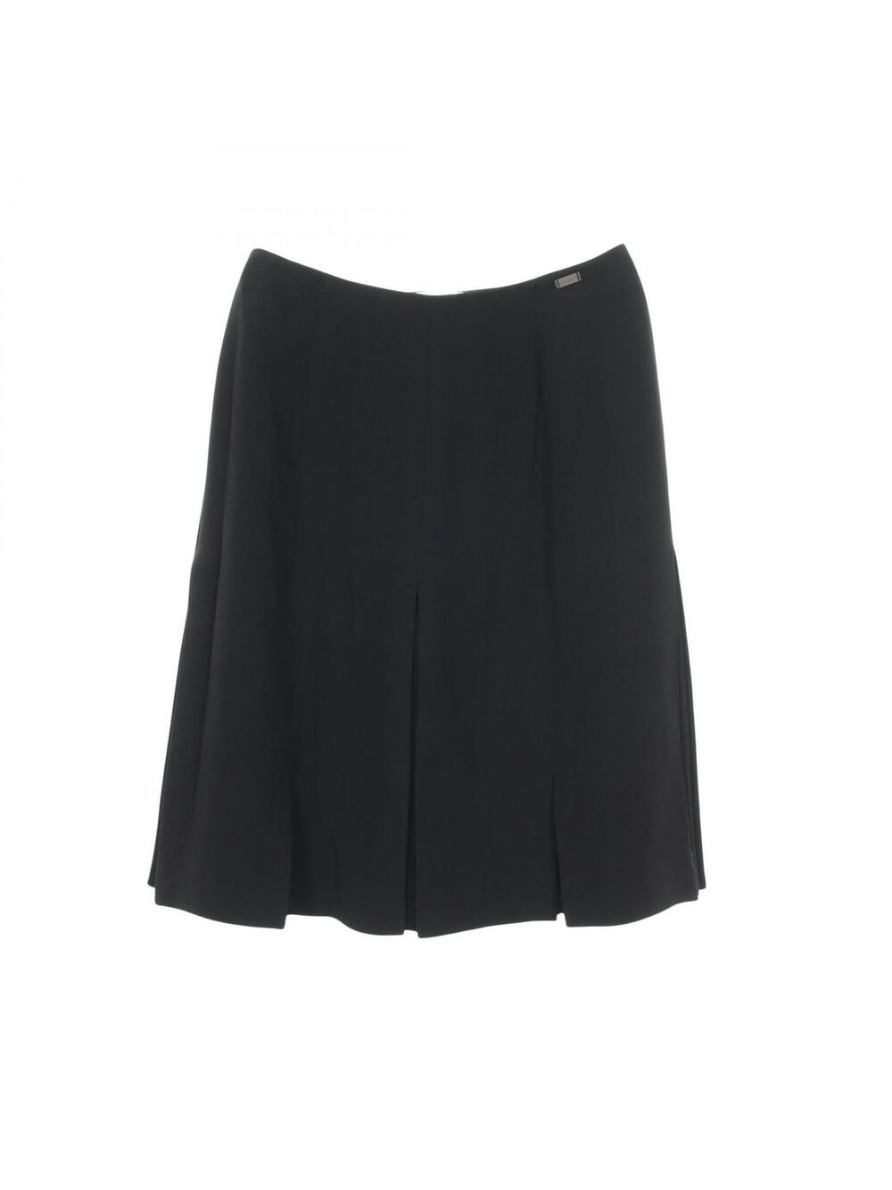 Chanel Logo Box Pleated Skirt Silk #297090C44B